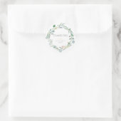 Sticker Rond Aquarelle Eucalyptus Wreath Mariage vert (Sac)