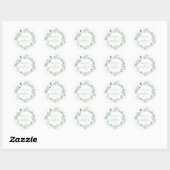 Sticker Rond Aquarelle Eucalyptus Wreath Mariage vert (Feuille)