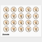 Sticker Rond Aquarelle fait maison Rustique Halloween Cookies (Feuille)