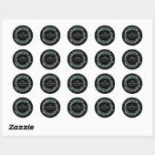 Sticker Rond Aquarelle familiale Reunion Wreath Verdure Noir (Feuille)