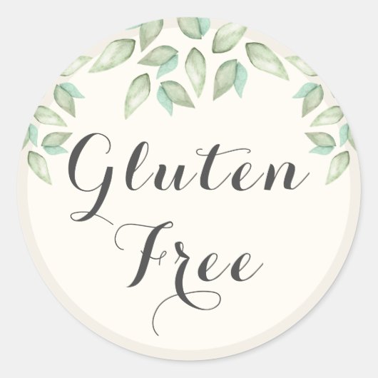 Sticker Rond Aquarelle Farmhouse Gluten Gratuit (Devant)