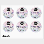 Sticker Rond Aquarelle Faux Iridescente Parties scintillant (Feuille)