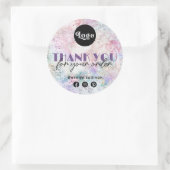 Sticker Rond Aquarelle Faux Iridescente Parties scintillant (Sac)