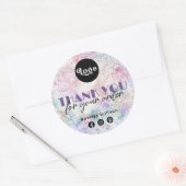 Sticker Rond Aquarelle Faux Iridescente Parties scintillant (Enveloppe)