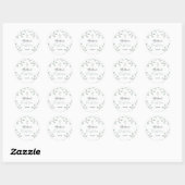 Sticker Rond aquarelle feuillage Baptême (Feuille)