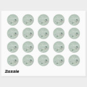 Sticker Rond Aquarelle feuillage faveur mariage (Feuille)