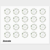 Sticker Rond Aquarelle feuillage faveur mariage (Feuille)