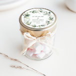Sticker Rond Aquarelle feuillage faveur mariage<br><div class="desc">Aquarelle feuillage de mariage préférez les autocollants. Partie d'une suite mariage complète</div>