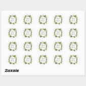 Sticker Rond Aquarelle Feuille Laurel - Mariage de couronnes ve (Feuille)
