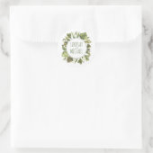 Sticker Rond Aquarelle Feuille Laurel - Mariage de couronnes ve (Sac)