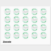 Sticker Rond Aquarelle Feuille Wreath Verdure Botanique (Feuille)