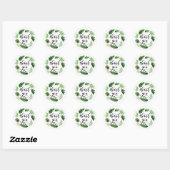 Sticker Rond Aquarelle Feuilles tropicaux Merci de couronne (Feuille)