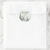 Sticker Rond Aquarelle Fir Trees Mariage d'hiver (Sac)