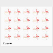 Sticker Rond Aquarelle Flamant rose rose Or Anniversaire | (Feuille)