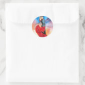 Sticker Rond Aquarelle FLAMENCO DANCER (Sac)