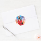 Sticker Rond Aquarelle FLAMENCO DANCER (Enveloppe)