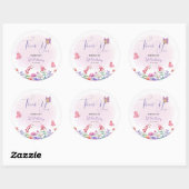 Sticker Rond Aquarelle Fleur de Floraison Premier Anniversaire (Feuille)