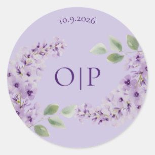 Sticker Rond Aquarelle Fleur de Lavande