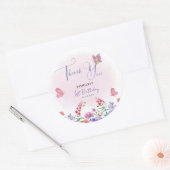 Sticker Rond Aquarelle Fleur de naissance florale Premier Anniv (Enveloppe)
