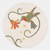 Sticker Rond Aquarelle Fleur de thé Faecore (Devant)