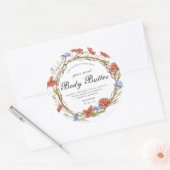 Sticker Rond aquarelle fleur sauvage couronne beurre (Enveloppe)