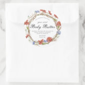 Sticker Rond aquarelle fleur sauvage couronne beurre (Sac)