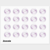 Sticker Rond Aquarelle Fleur Violet Rose (Feuille)