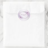 Sticker Rond Aquarelle Fleur Violet Rose (Sac)