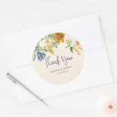 Sticker Rond Aquarelle fleurie Mariage de fleurs printanières (Enveloppe)