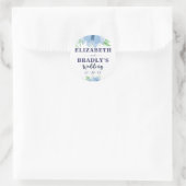 Sticker Rond Aquarelle Fleurie Verdure Dusty Marine Mariage ble (Sac)
