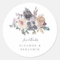 Aquarelle Fleurie Violet Poussiéreux Mariage Perso