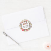 Sticker Rond Aquarelle Fleurs d'automne Mariage (Enveloppe)