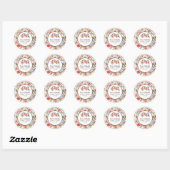 Sticker Rond Aquarelle Fleurs d'automne Mariage (Feuille)