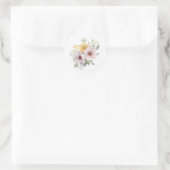 Sticker Rond Aquarelle Fleurs de Pâques (Sac)