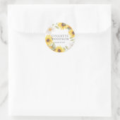 Sticker Rond Aquarelle Fleurs de soleil Verdure Graduation (Sac)