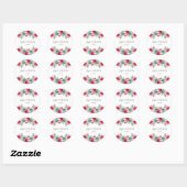 Sticker Rond Aquarelle Fleurs de vacances | MARIAGE (Feuille)