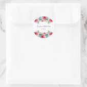 Sticker Rond Aquarelle Fleurs de vacances | MARIAGE (Sac)
