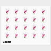 Sticker Rond Aquarelle fleurs design Cadeau marque commerciale  (Feuille)