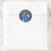 Sticker Rond Aquarelle fleurs design Cadeau marque d'affaires (Sac)