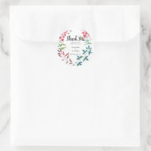Sticker Rond Aquarelle fleurs d'été Mariage Merci Favoriser (Sac)