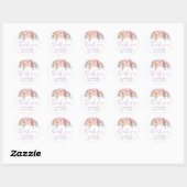 Sticker Rond Aquarelle Fleurs Merci Anniversaire Favoriser (Feuille)
