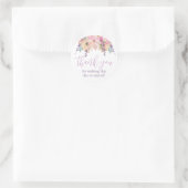 Sticker Rond Aquarelle Fleurs Merci Anniversaire Favoriser (Sac)