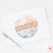 Sticker Rond Aquarelle Fleurs Pastel (Enveloppe)