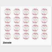 Sticker Rond Aquarelle fleurs rose cerisier (Feuille)