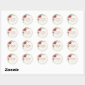 Sticker Rond Aquarelle Fleurs tropicales et Mariage de verdure (Feuille)