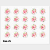 Sticker Rond Aquarelle Fleurs tropicales Hibiscus (Feuille)