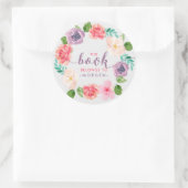 Sticker Rond Aquarelle Fleurs Wreath - Livre Elegant Typographi (Sac)