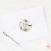 Sticker Rond Aquarelle Floral Couple Initiales Mariage (Enveloppe)