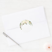 Sticker Rond Aquarelle Floral Crème rose Verre Douche BLANC (Enveloppe)