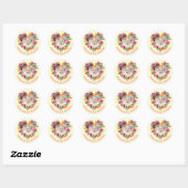 Sticker Rond Aquarelle Floral Heart Baby 2nd Birthday Photo (Feuille)